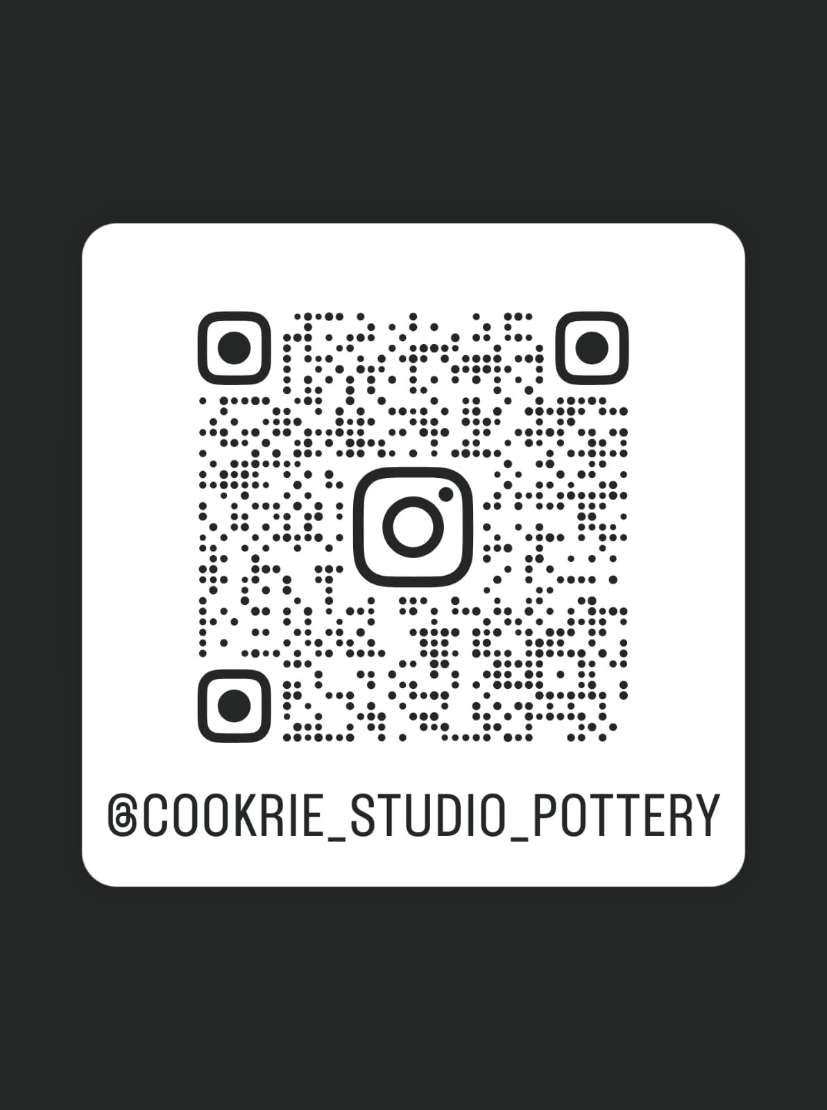 Scan this QR code to follow @cookrie_studio_pottery on Instagram