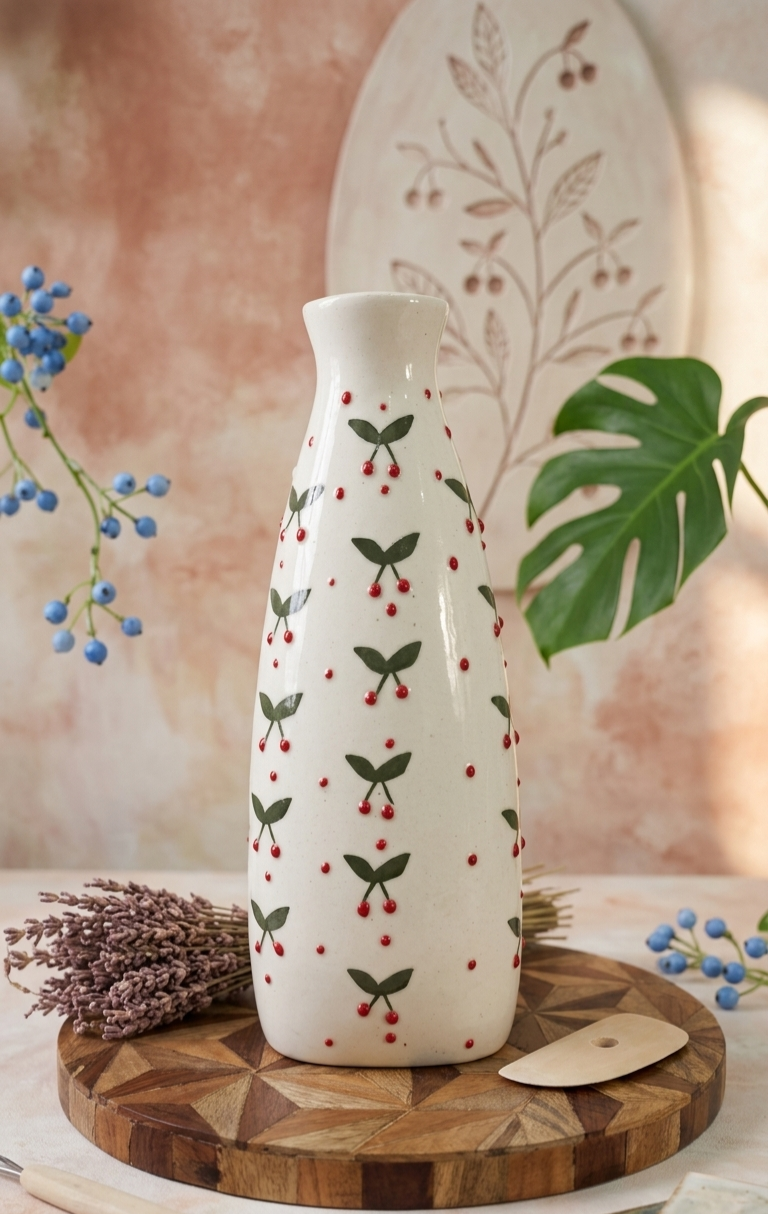 Cheery Triangular Vase Large