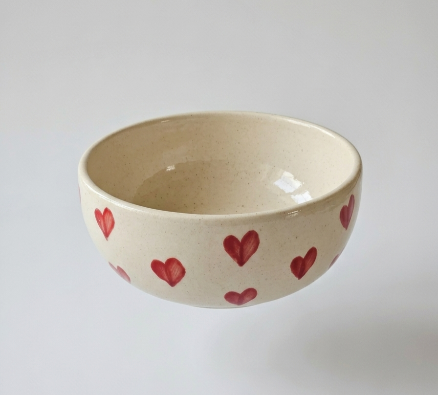 3D Heart Ceramic Bowl ❤️ view 4