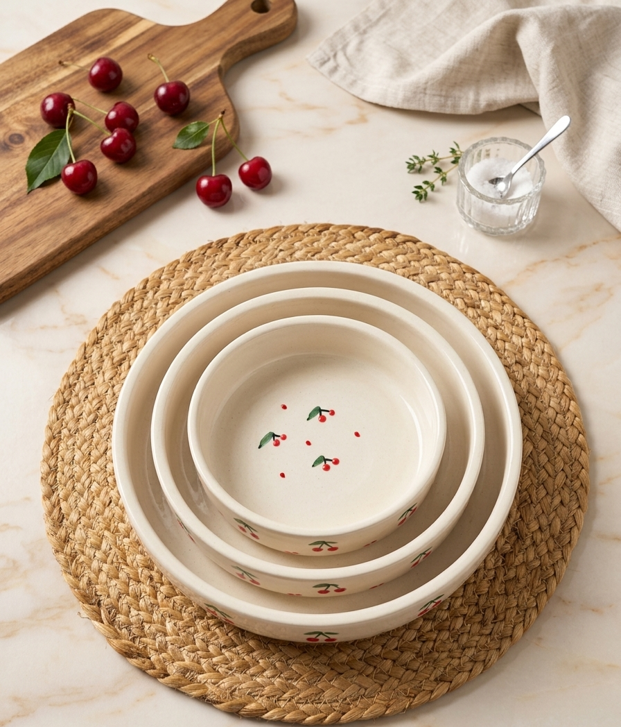 Cherry nested Bowl Set of 3 view 2