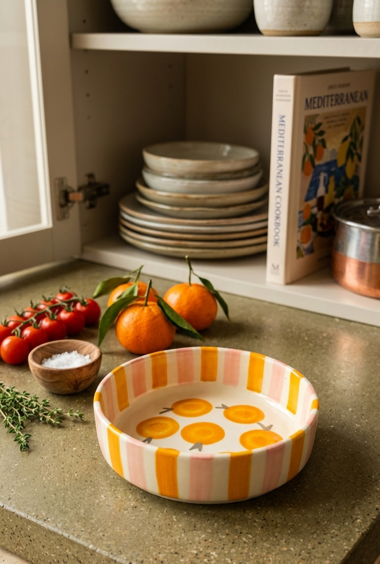 Sunshine Stripes Ceramic Serving Bowl view 2