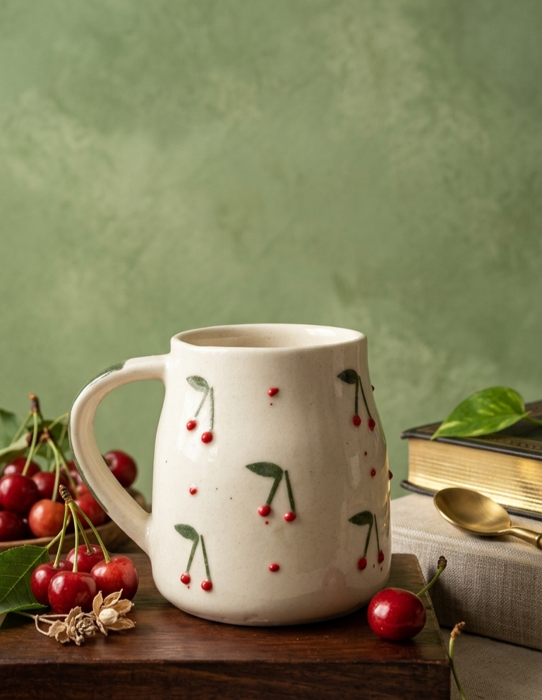 Cherry Ceramic Cup 🍒
