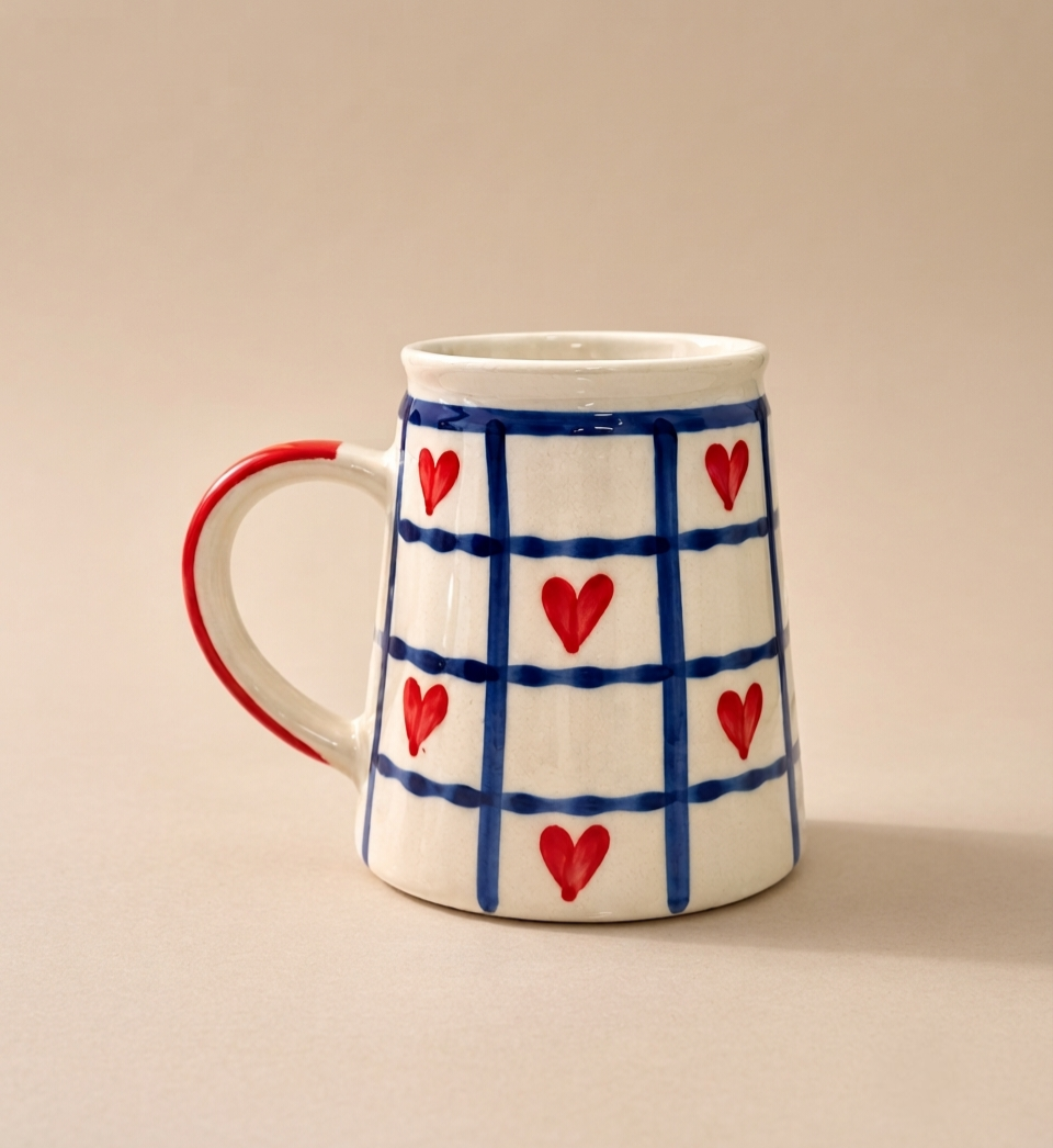Cookrie Love & Checks Ceramic Mug view 2