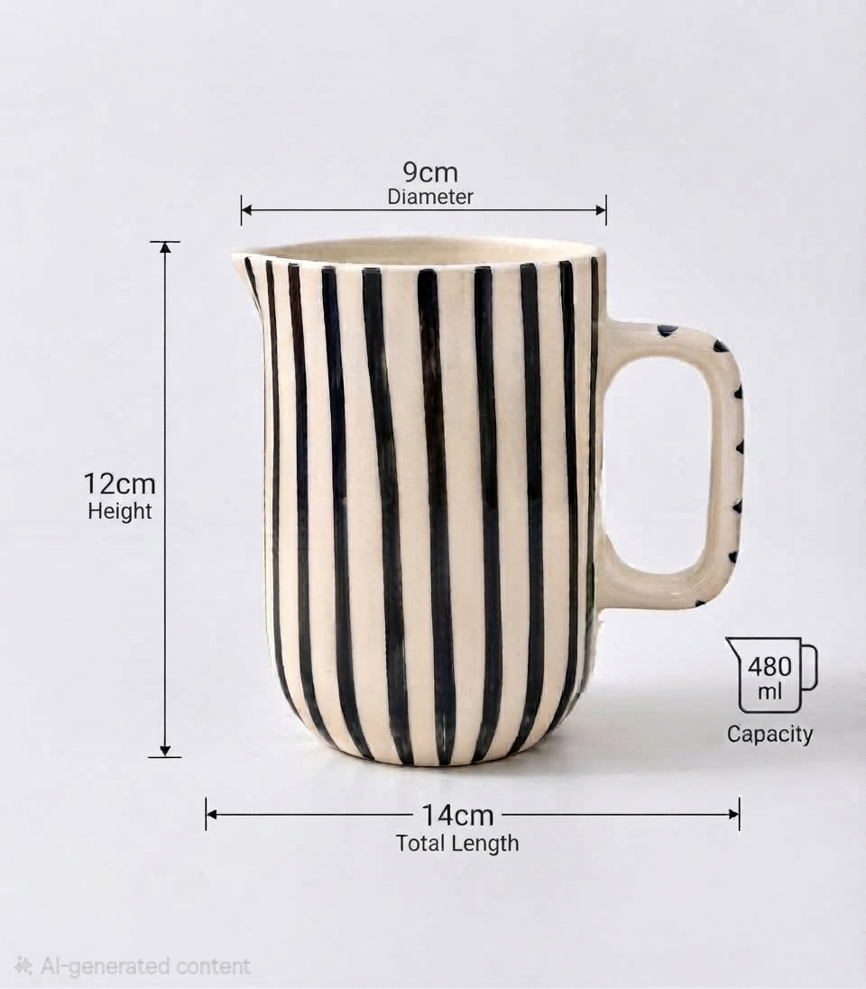 Cookrie Stripe and Sip Jumbo Ceramic Mug view 4