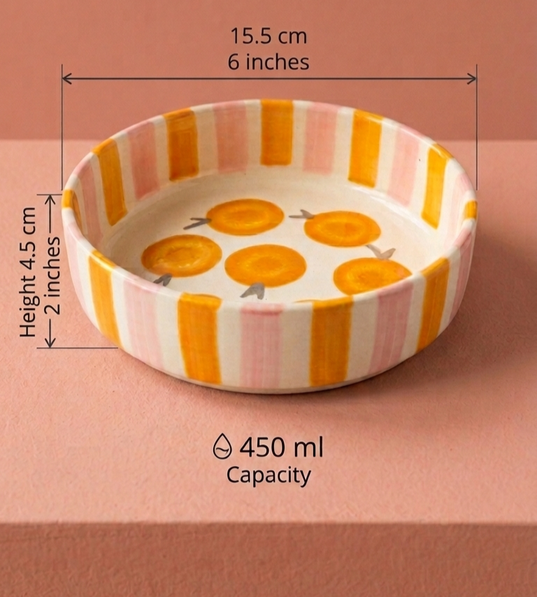 Sunshine Stripes Ceramic Serving Bowl view 6